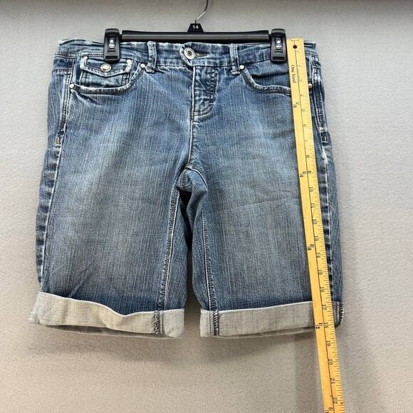 Tommy Hilfiger Women's Denim Bermuda Shorts Size 8 Cuffed Y2K 391705 - Picture 14 of 14